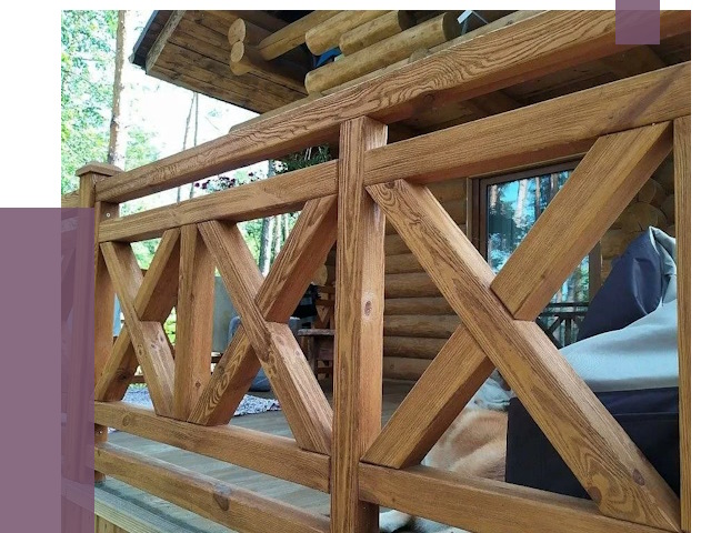 Деревянные перила под ключ в Краснокамске от 7603 руб. 