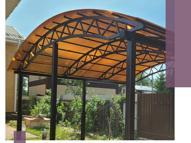 Изготовление навесов под ключ в Краснокамске из качественных материалов