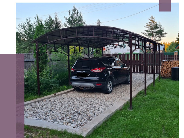 Навесы для автомобиля в Краснокамске от 13026 руб.  | ПРОЛЁТ-Кнм