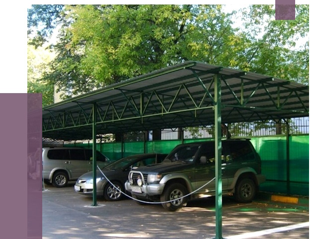 Навесы для парковки в Краснокамске от 79575 руб. заказать | ПРОЛЁТ-Кнм