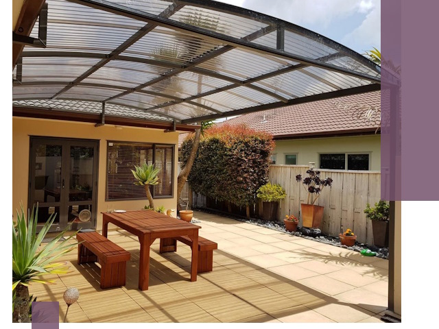 Навесы во двор под ключ в Краснокамске — изготовление и монтаж