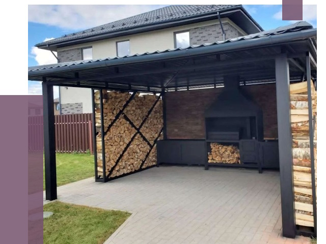 Навесы для барбекю в Краснокамске от 12621 руб. под ключ | ПРОЛЁТ-Кнм