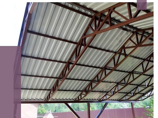 Навесы из профнастила в Краснокамске от 7299 руб. | ПРОЛЁТ-Кнм