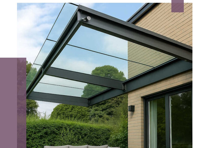 Стеклянные навесы и козырьки в Краснокамске от 12164 руб.