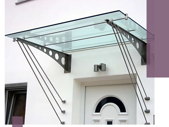 Козырьки над входом под ключ в Краснокамске — изготовление и монтаж