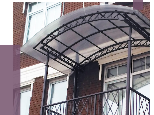 Козырьки над балконом в Краснокамске от 8566 руб.  | ПРОЛЁТ-Кнм