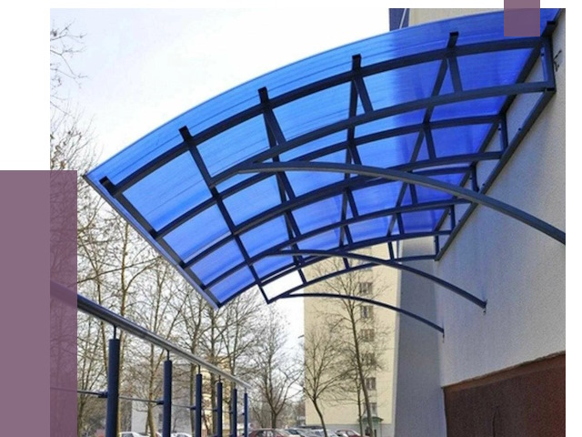 Козырьки из поликарбоната в Краснокамске от 4258 руб. под ключ | ПРОЛЁТ-Кнм