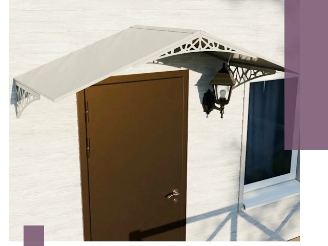 Металлические козырьки на входы и террасы в Краснокамске