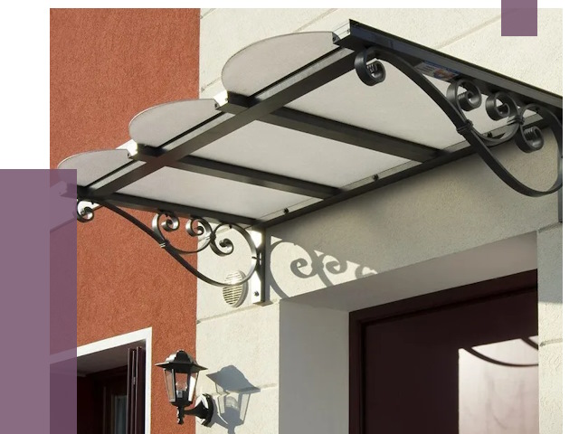 Односкатные козырьки в Краснокамске от 8312 руб.  | ПРОЛЁТ-Кнм