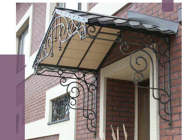 Двускатные козырьки в Краснокамске под ключ от 12671 руб.