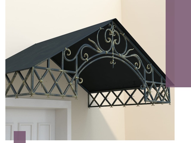 Двускатные металлические козырьки под ключ в Краснокамске