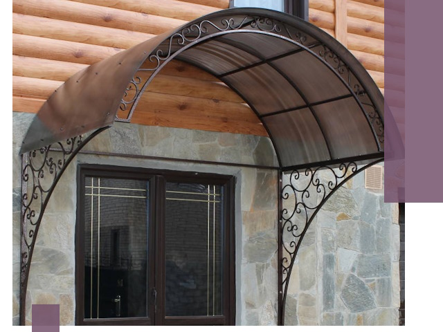 Арочные козырьки под ключ в Краснокамске: изготовление и монтаж